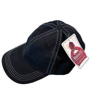 Roots 73 Unisex Adjustable Smoothrock Contrast Stitching Ballcap Black White NWT